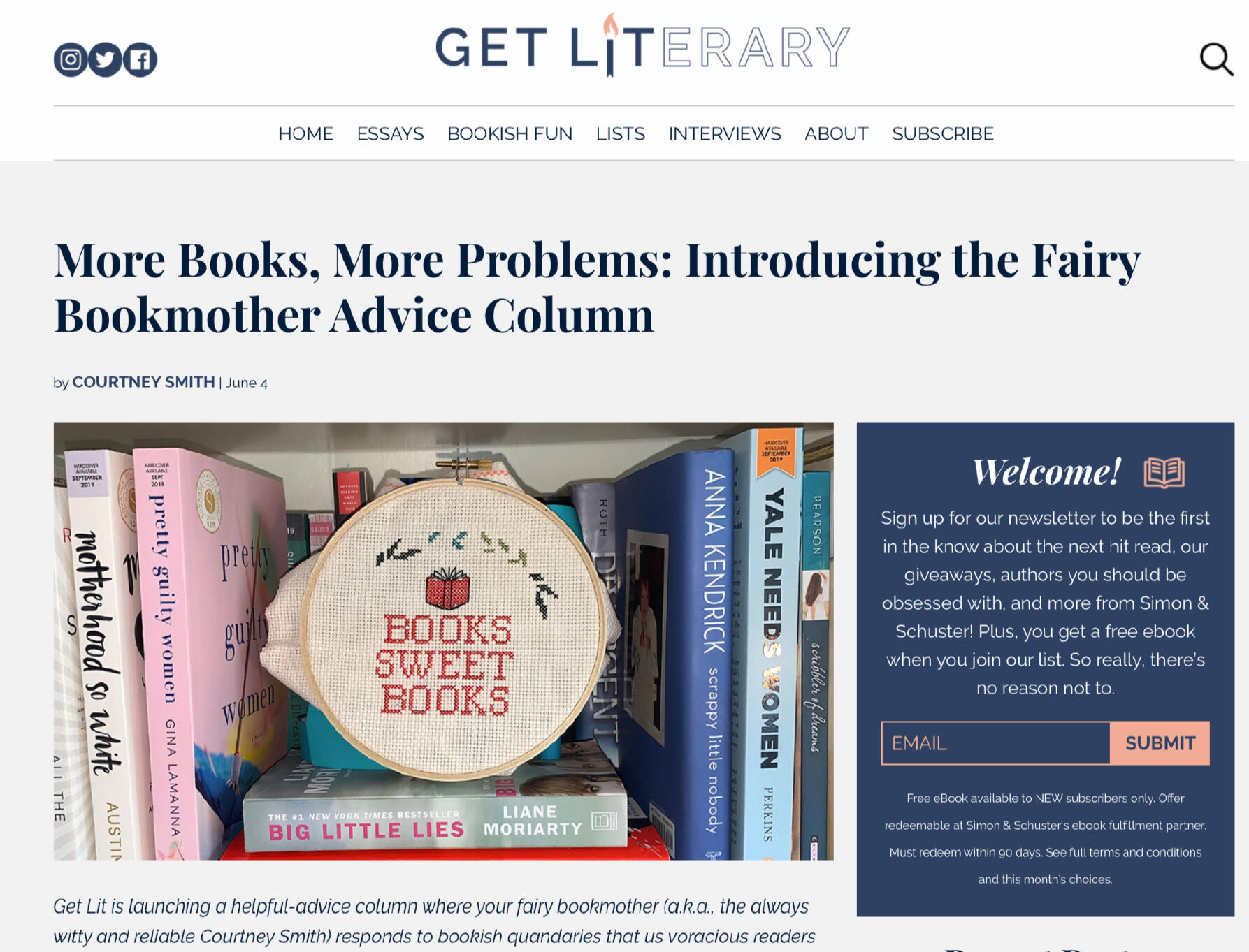 Get Literary Article: More Books, More Problems: Introducing the Fairy Bookmother Advice Column by Courtney Smith